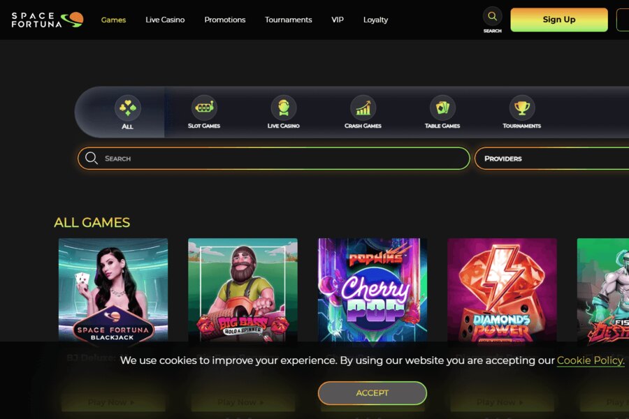 Space Fortuna Casino : Inscrivez-vous et Jouez